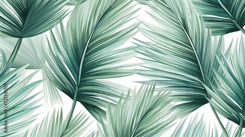 palm leaves seamless pattern. 