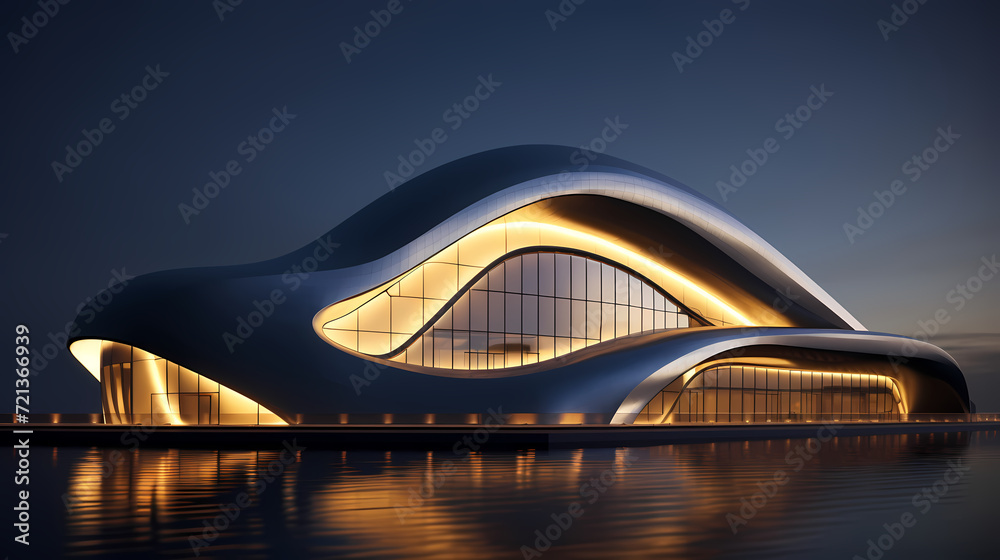 Obraz premium Modern abstract style cube shape building exterior