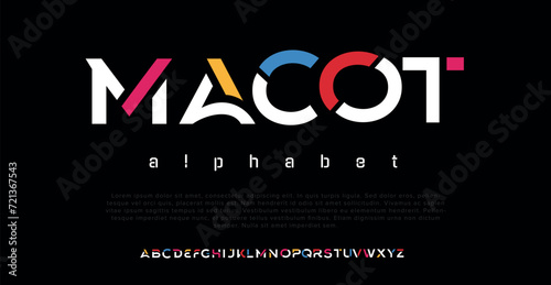 Mascot Modern Heavy Strong Font. Typography urban style fonts for sport, technology, digital, engine, machine, movie, logo design, vector illustration