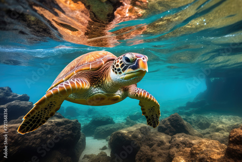 Hawaiian Green Sea Turtle (Chelonia mydas)