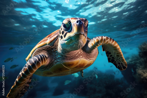 Hawaiian Green Sea Turtle (Chelonia mydas)