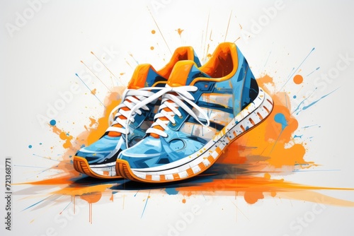 Sports sneakers on a white background photo