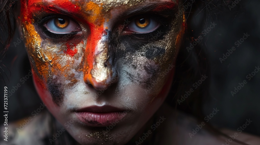 Abstract Blurred Portrait of a Person with Warm and Cool Tones Abstract Blurred Portrait of a Person with Warm and Cool Tones