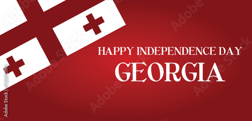 Happy Independence Day Georgia Day Text illustration Design