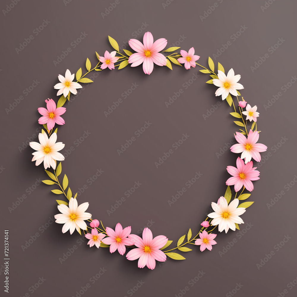 custom made wallpaper toronto digitalAI generated illustration of a frame with flowers around and copyspace for your text or image