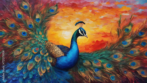 Colorful peacock painting © ankpristoriko