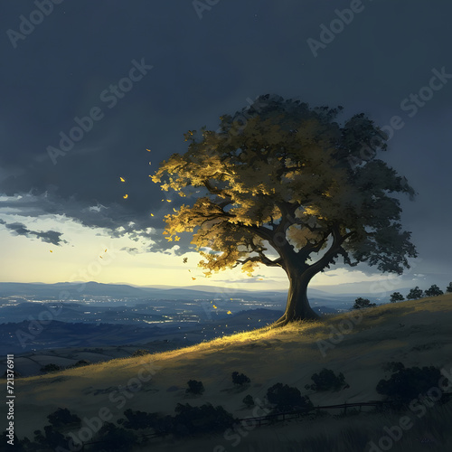 Lone tree illustration