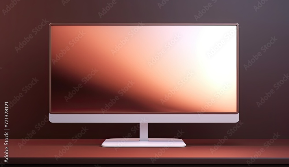 tv screen on desk with white screen