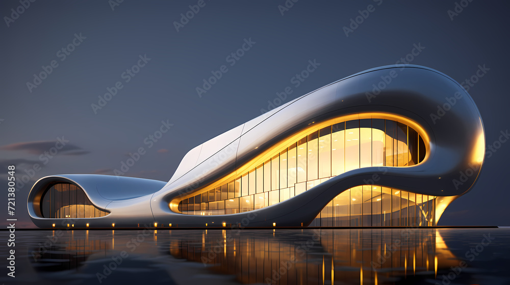 Modern abstract style cube shape building exterior Modern abstract style cube shape building exterior