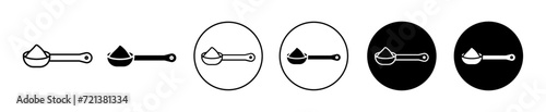 full spoon vector icon set collection. full spoon Outline flat Icon.