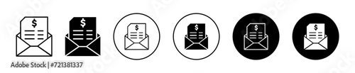 Invoice vector icon set collection. Invoice Outline flat Icon.