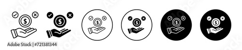 Ethical investment vector icon set collection. Ethical investment Outline flat Icon.