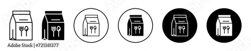 Take away vector icon set collection. Take away Outline flat Icon.