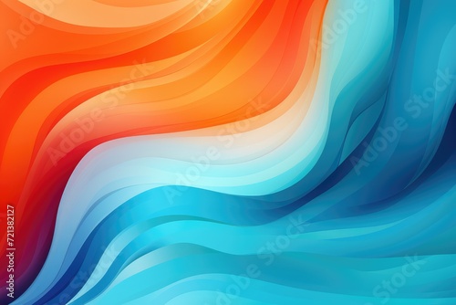 Colors of April, abstract background with waves in dark blue, light blue and orange hues, and with copyspace for your text. April background banner for special or awareness day, week or month photo