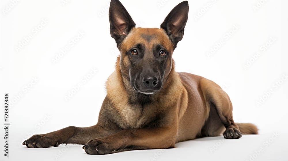 Dog, Belgian Malinois in sitting position Dog, Belgian Malinois in sitting position