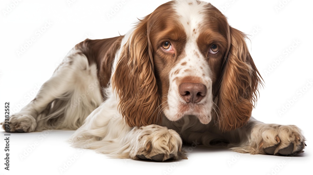 Dog, Clumber Spaniel in sitting position Dog, Clumber Spaniel in sitting position