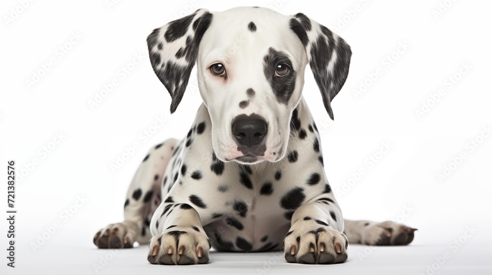 Dog, Dalmatian in sitting position