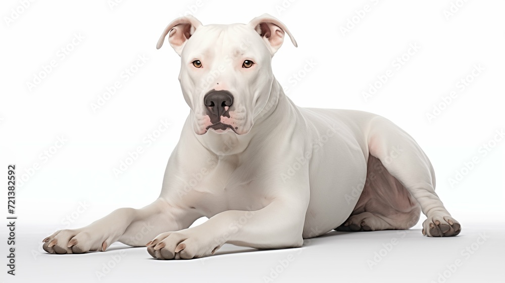 Dog, Dogo Argentino in sitting position Dog, Dogo Argentino in sitting position