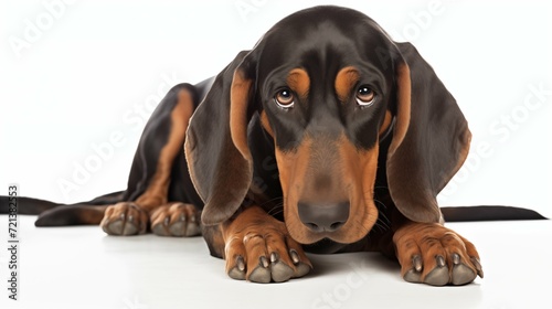 Dog  Coonhound in sitting position