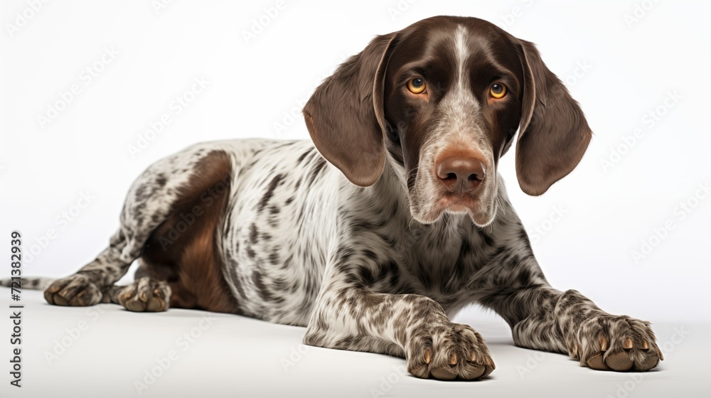 Dog, German Shorthaired in sitting position
