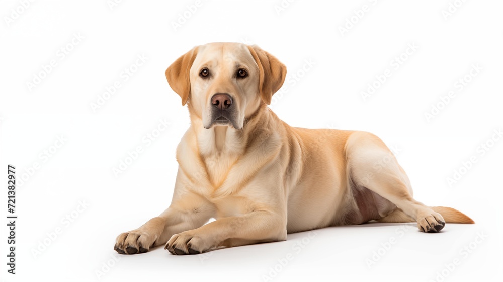 Dog, Goldador in sitting position