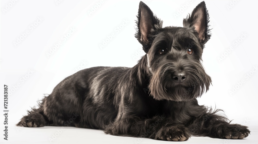 Dog, Scottish terrier in  crouching position