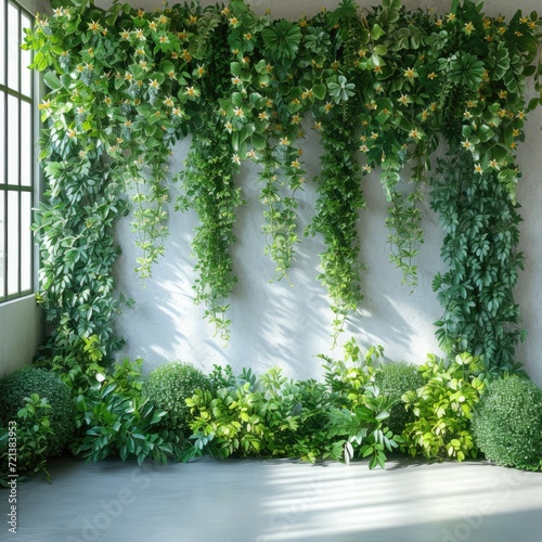 Botanical Bliss: Greenery Wall, a Natural Tapestry of Tranquility