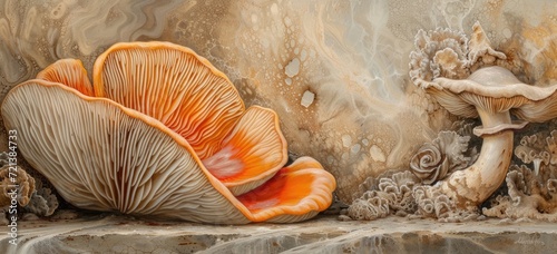A wallpaper texture featuring a captivating array of mushrooms.