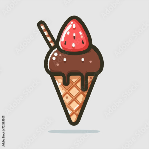 Vector illustration of cute ice cream photo