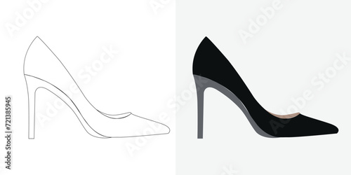 
illustration of shoes  women shoe vector
