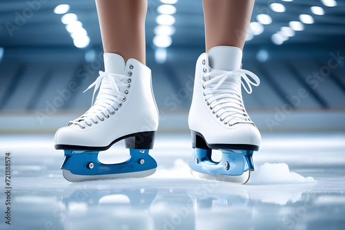 skates on ice. 