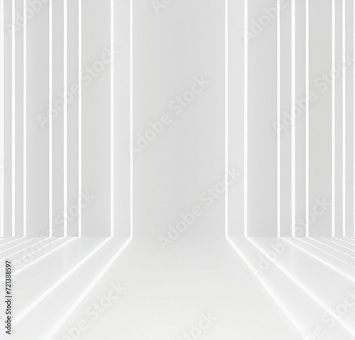 Futuristic background with lights. Technology Backdrop.  Minimalist template. White banner for presentation or product. Flyer  card design. Futurism theme