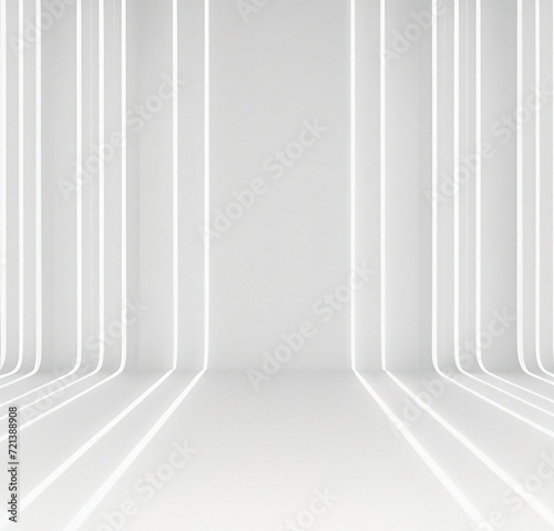 Futuristic background with lights. Technology Backdrop. Minimalist template. White banner for presentation or product. Flyer, card design. Futurism theme