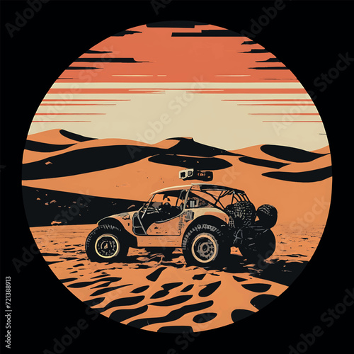 Offroad Jeep illustration T shirt design