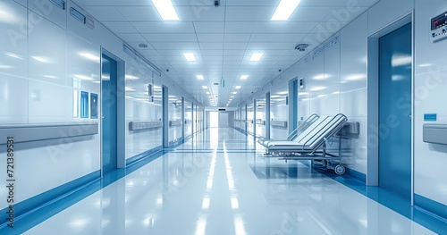 Clinical Calmness - Exploring the Clean and Contemporary Interior of a Hospital Hallway