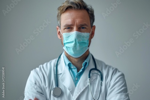 Medical professional wearing a mask, emphasizing the coronavirus theme