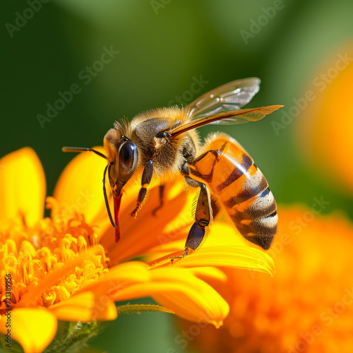 Nature's Ballet: Bee Pollination Bliss