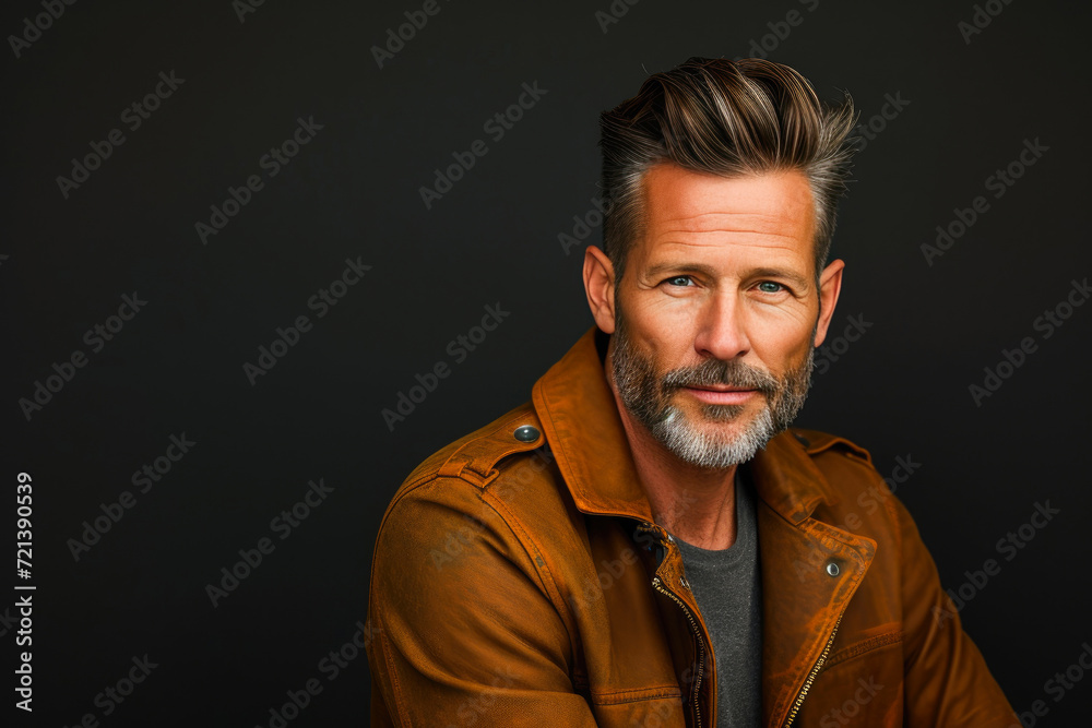 Stylish Male Love Coach, 40s, on Black Stylish Male Love Coach, 40s, on Black