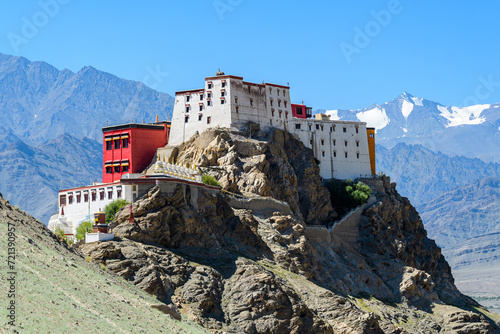 panoramic view of thiksey monastery in leh ladakh, india photo