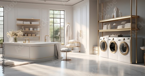 An Elegant Laundry Room Design  Merging Everyday Functionality with Luxury