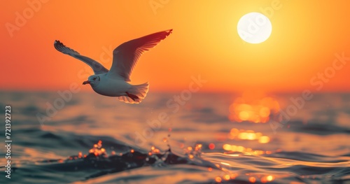 The Serene Beauty of a Bird Welcoming the Sunrise © Kingboy