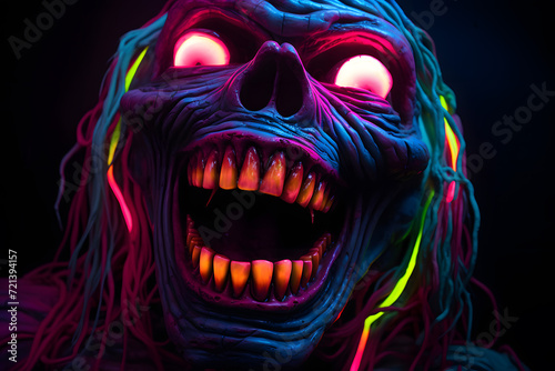 neon skull smile 