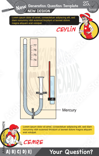 University and high school exam question form, Mathematics, physics, geometry, biology, eps, Next generation problems, two sister, speech bubble, template, experiment