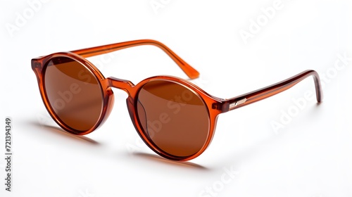 round brown sunglasses isolate 