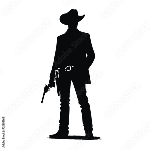 Cowboy Silhouette in Monochrome