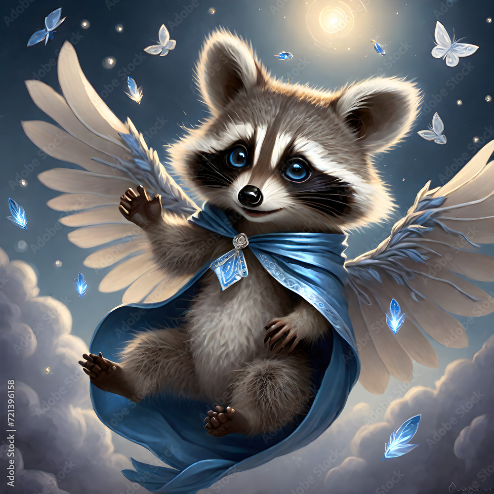 The fluffy baby raccoon is an adorable creature to behold, with its ...