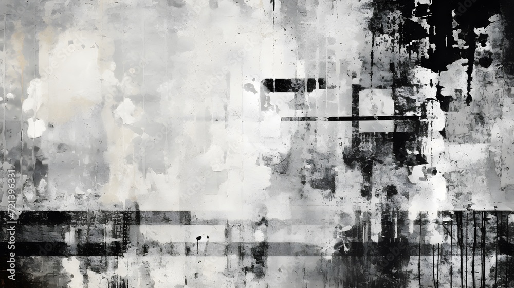 vintage grunge black and white collage background. Different textures and shapes