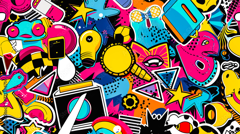 Obraz premium collage, stivker, pattern