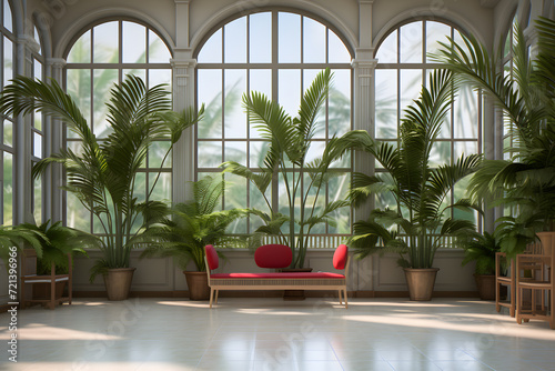 Reception Area with Botanical Garden Atrium