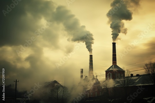 Air pollution by a smoke from power station pipes